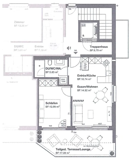 Appartement moderne de 2,5 pièces avec balcon à Bellach