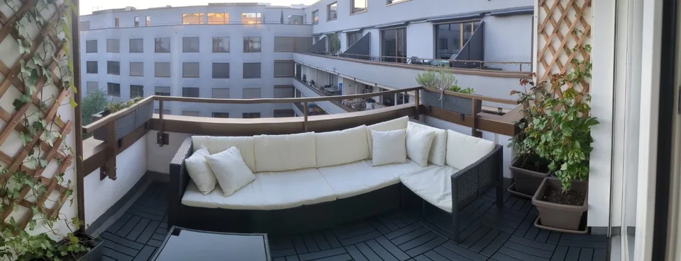 Apartment with balcony & home cinema in Hard Turm Park, Zurich West
