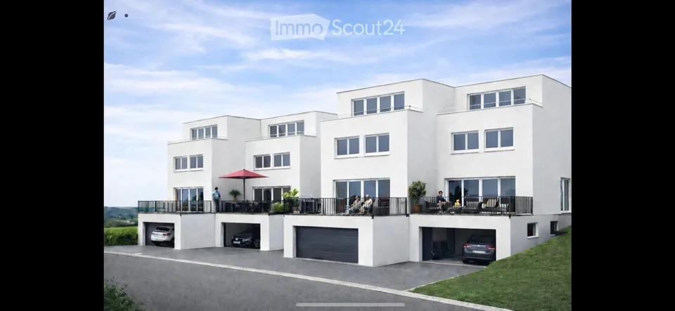 Newly built semi-detached house with a view, garden, and plenty of space, first occupancy in Niederdorf
