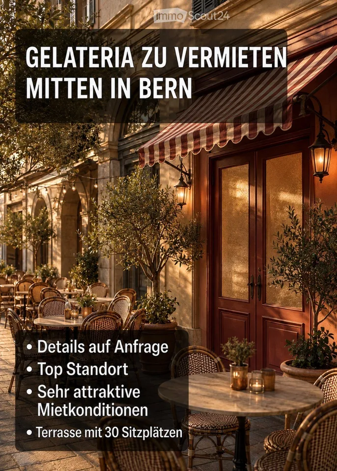 EINMALIGE CHANCE: CHARMANTE GELATERIA AN BESTER INNENSTADTLAGE IN BERN ZU VERMIETEN