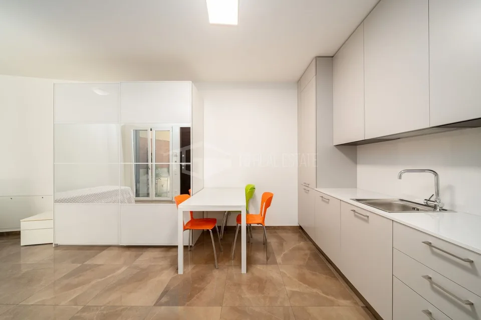 Modernes möbliertes Einzimmerapartment mit Garten