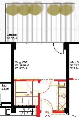 Appartamento di 1.5 camere con area di seduta nel distretto 4 - ideale per tutti coloro che amano la vita cittadina