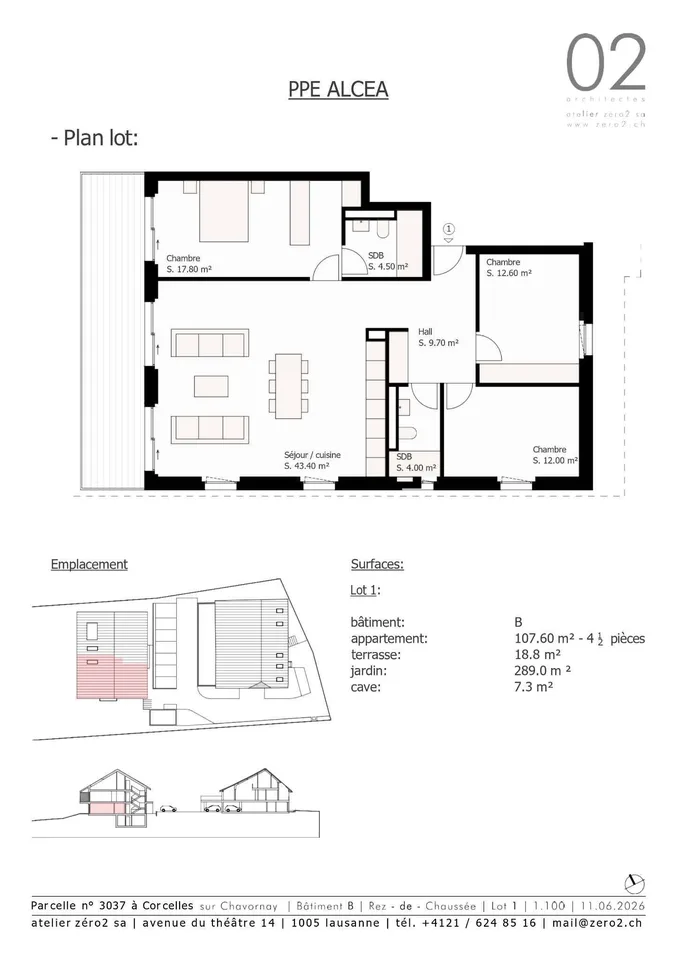 Wohnung mit 4.5 Zimmern, Terrasse und großem Garten