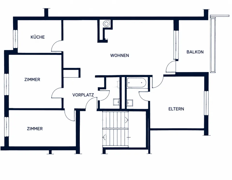 Appartement spacieux 4 pièces avec cheminée