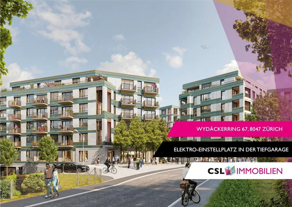 Elektro-Einstellplatz am Wydäckerring 67, 8047 Zürich zu vermieten.