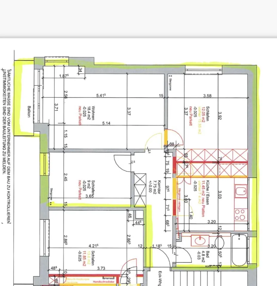 Helle, renovierte 3.5-Zimmer-Wohnung mit grossem Sonnenbalkon