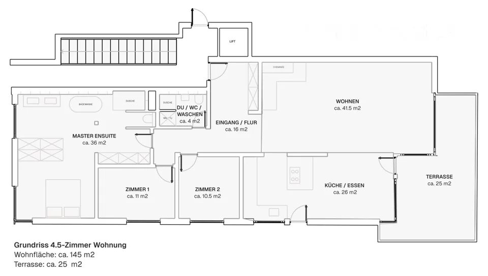 Appartement de 4,5 pièces magnifique avec terrasse et vue imprenable dans une commune très prisée