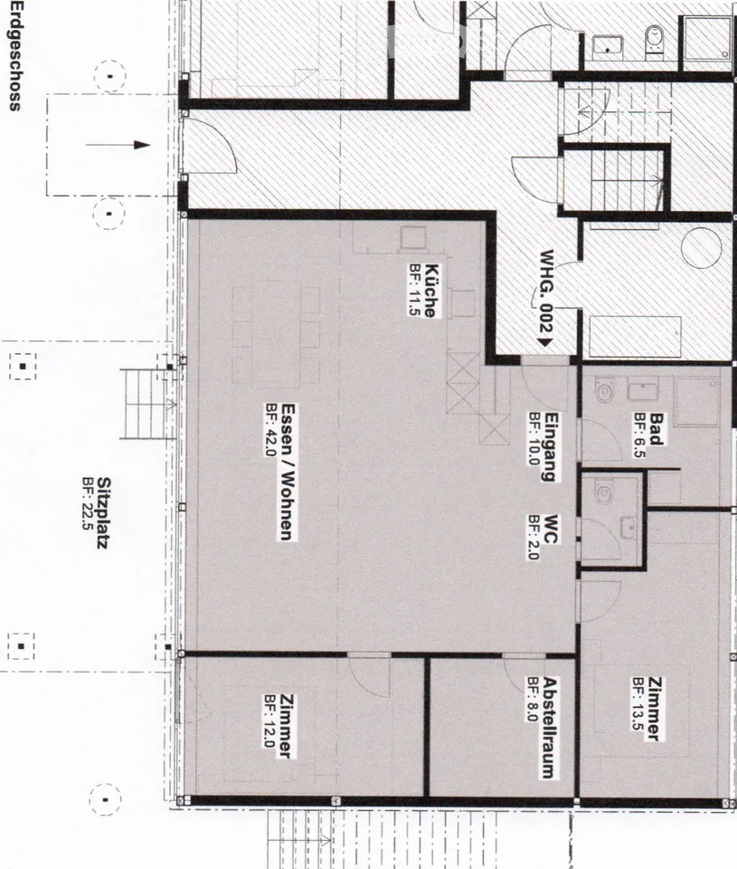 Appartement moderne 3.5 pièces avec espace de séjour et jardin