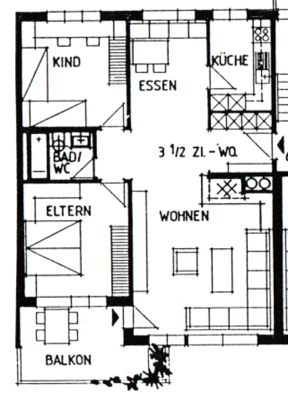 Appartement 3.5 pièces dans un environnement verdoyant