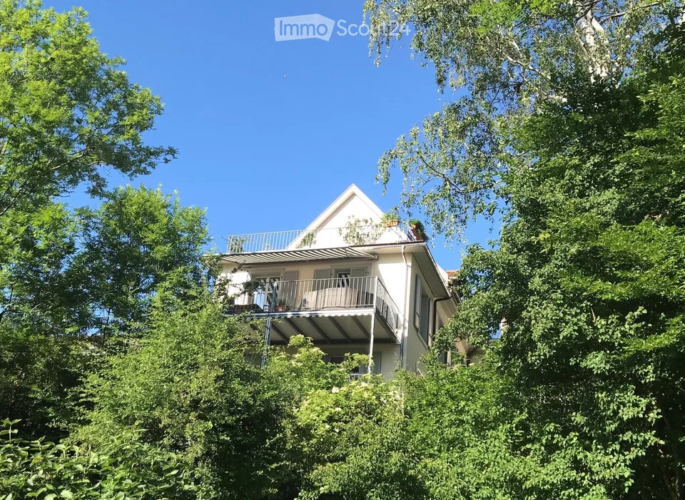 Appartement dans une villa historique avec un grand balcon sud et vue sur le Rhin