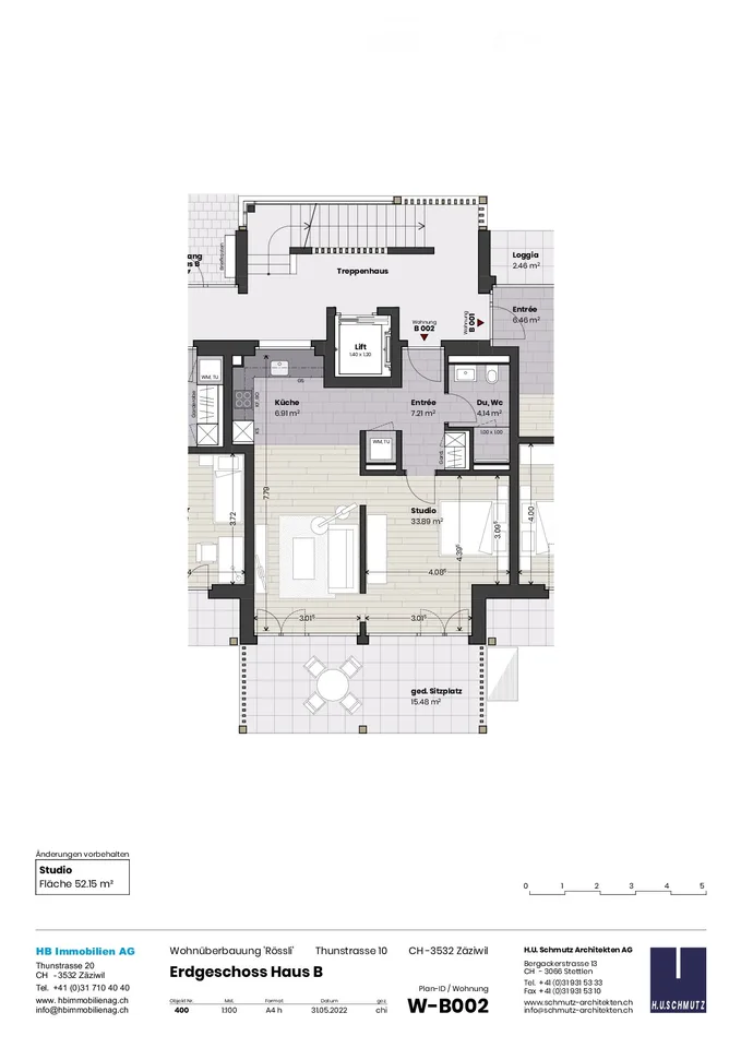 Appartement moderne 2 pièces au rez-de-chaussée à Zäziwil – disponible à partir de novembre 2026