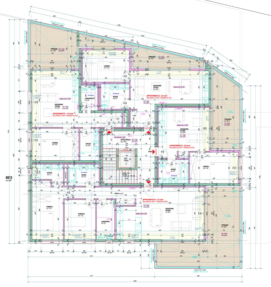 Neue geräumige Wohnung mit großer Terrasse
