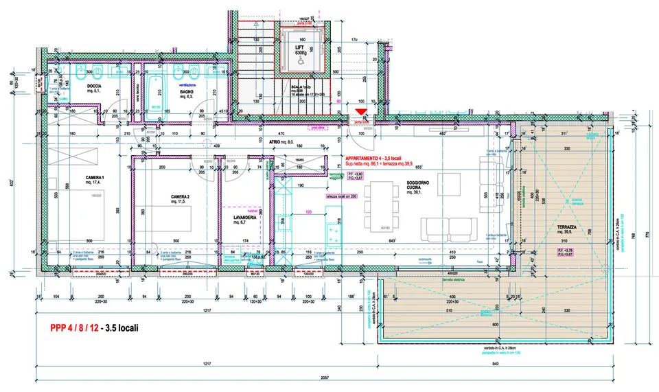 Neue geräumige Wohnung mit großer Terrasse