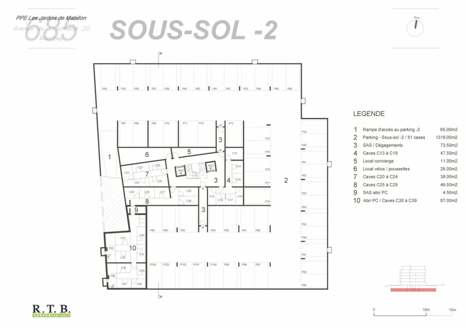 Vendita di posti auto con garage sotterraneo PPE Les Jardins de Mabillon Monthey