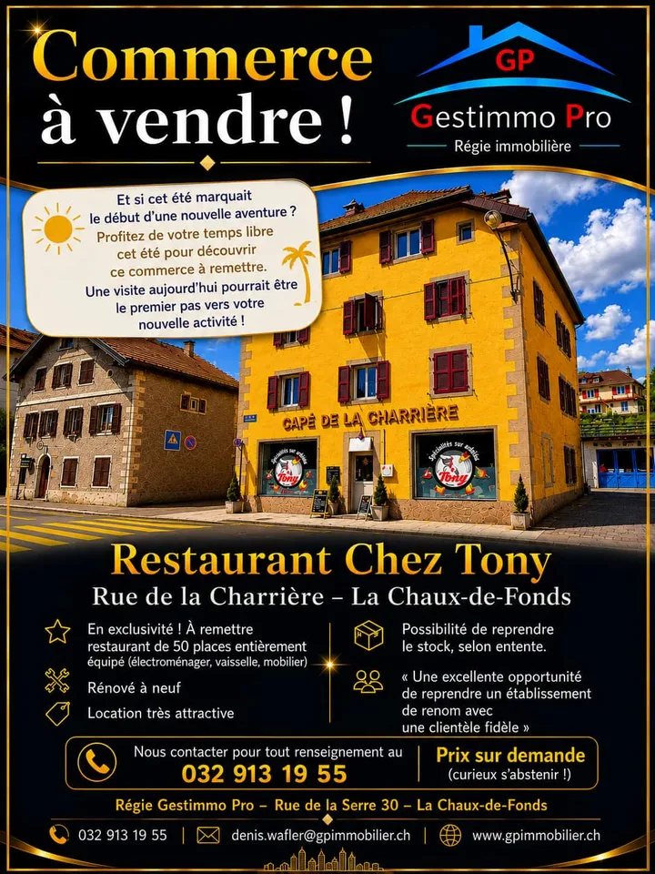 Café-Restaurant in La Chaux-de-Fonds zum Verkauf