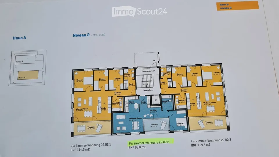Helle 2 1/2 Zi-Wohnung mit gedecktem Gartensitzplatz - ca. 69 m2