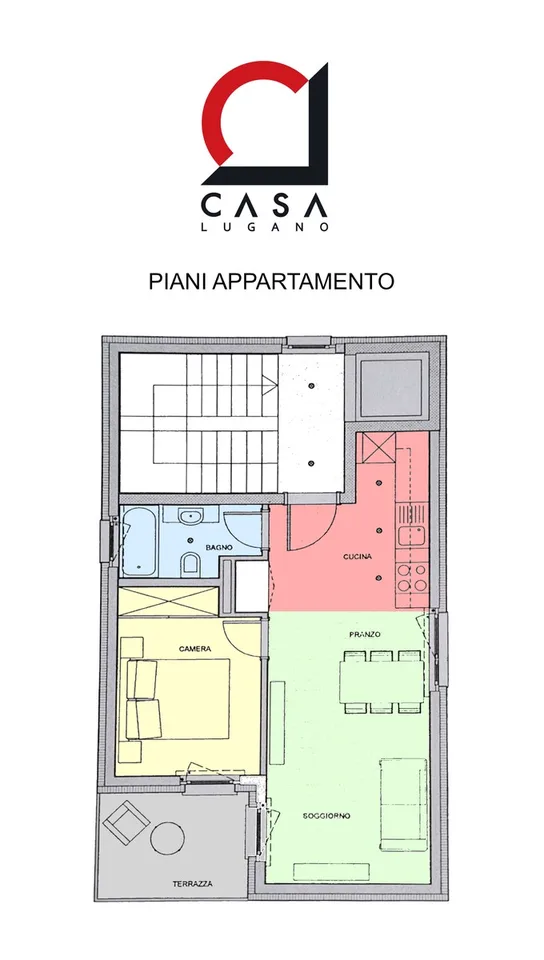 Appartement moderne 2,5 pièces avec terrasse et place de parking au centre-ville.