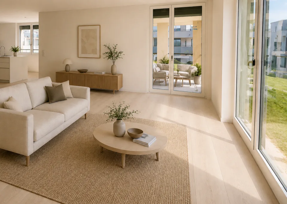 Occupation élégante - appartement de jardin 3,5 pièces avec espace de détente et espace vert