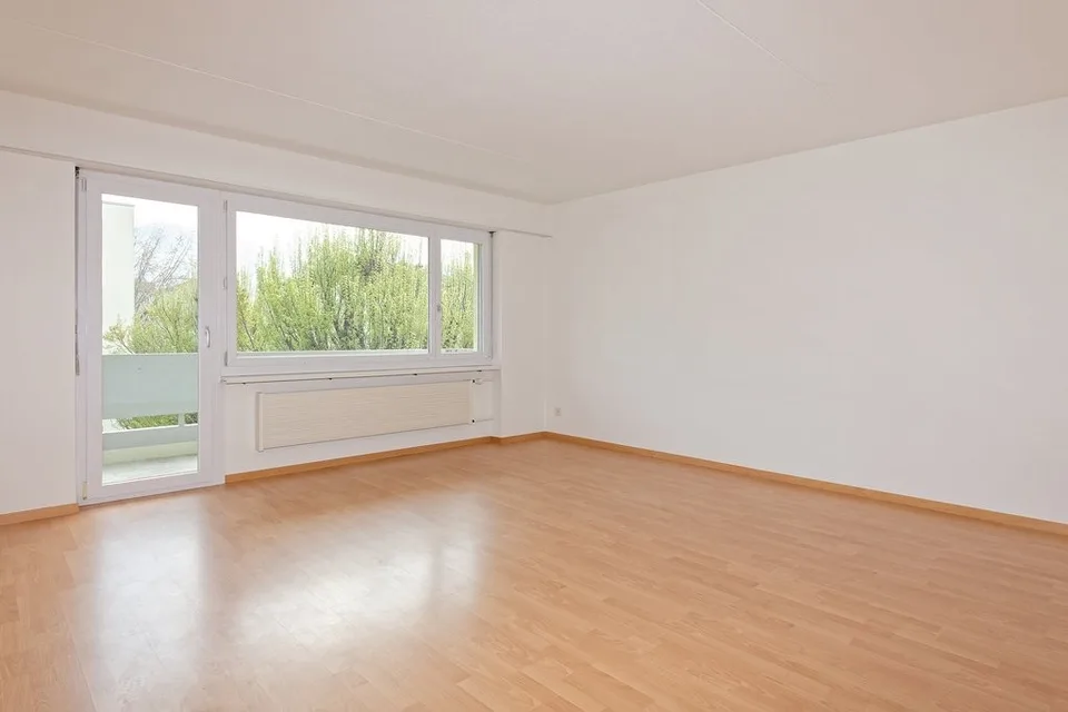 Vue sur le vert dans un quartier familial