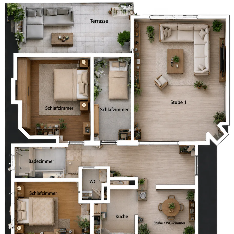 Geräumige 5-Zimmer-Wohnung mit Balkon und schöner Aussicht in Zürich-Witikon