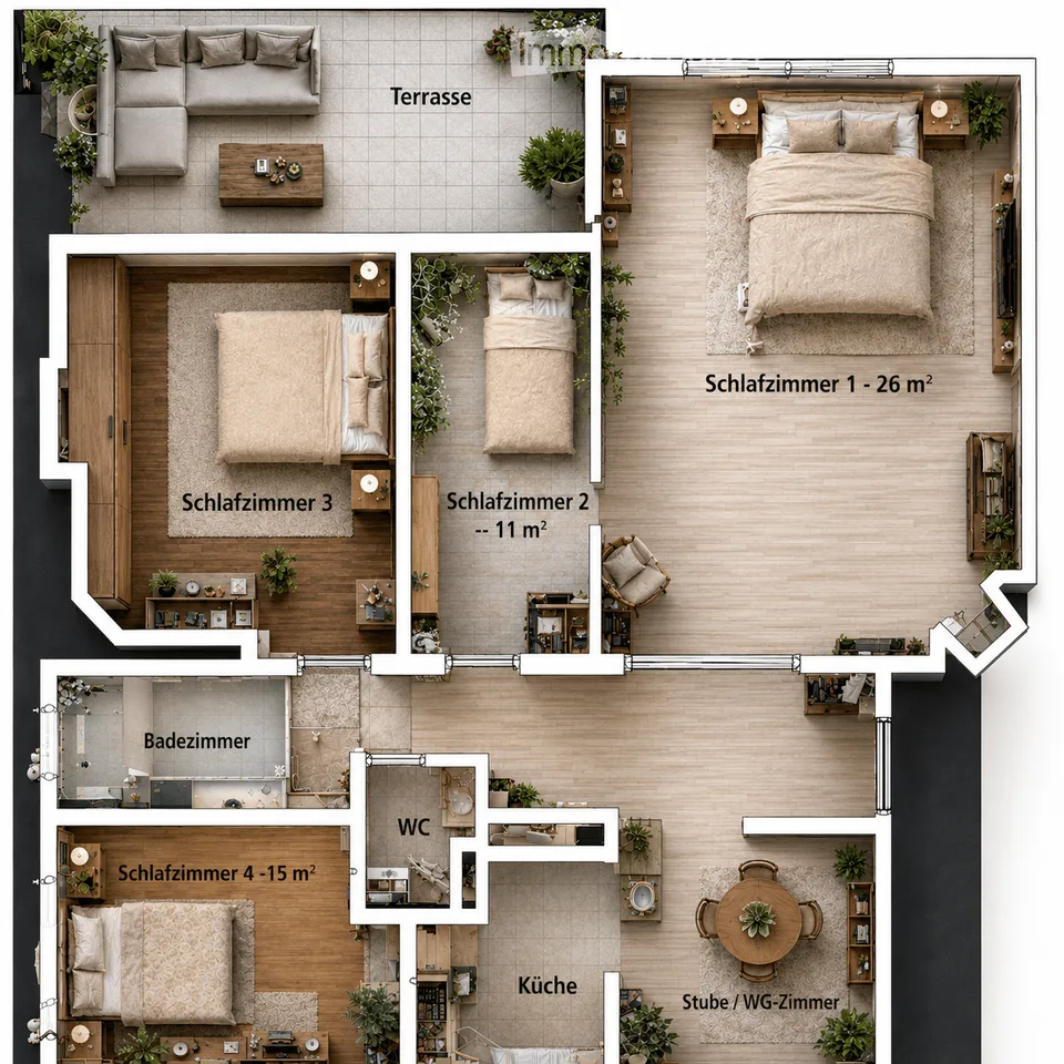 Spacious 5-room apartment with balcony and beautiful view in Zürich-Witikon