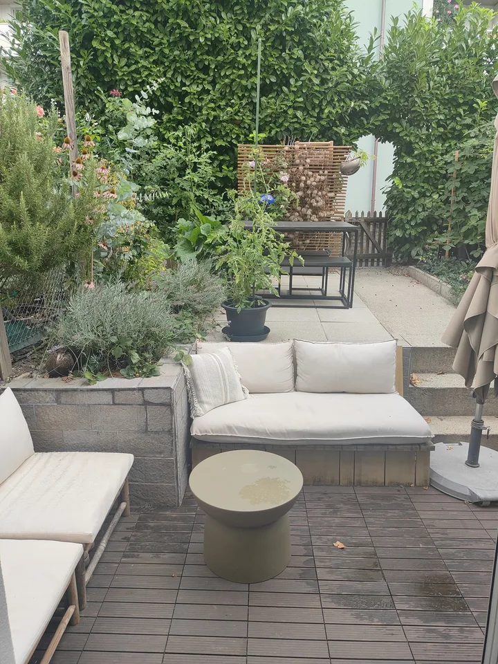 Recherche locataire à partir du 15.09.2026: appartement 1.5 pièces avec chambre à coucher séparée et jardin privé
