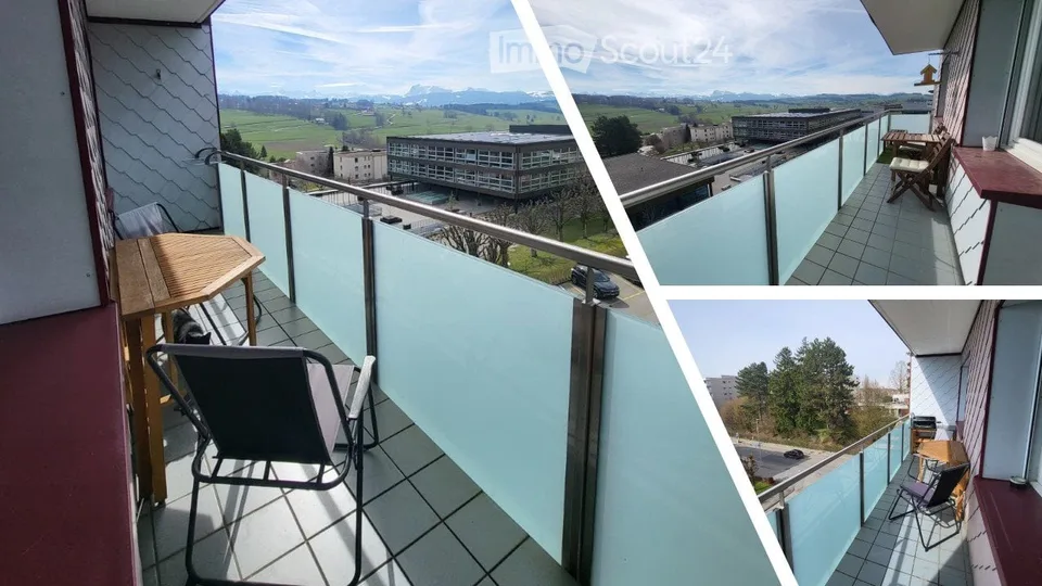 Appartement 3.5pcs dernier étage lumineux calme près gare