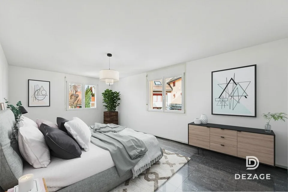 Spacious through apartment: 4 bedrooms and garage-box!