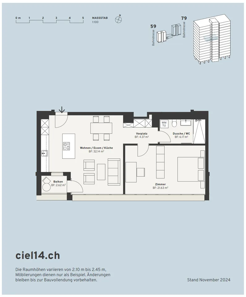 ciel14 Wohnung wird frei: 2,5-Zi im 4. OG