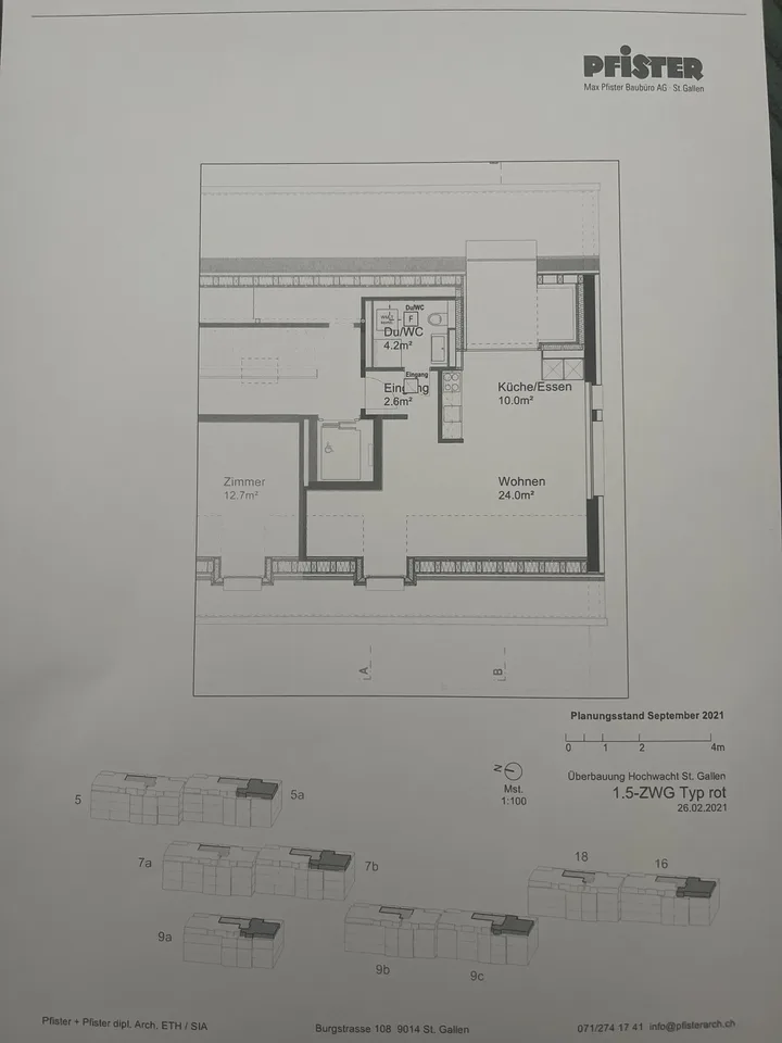 1 ½ room apartment, 9000 St. Gallen