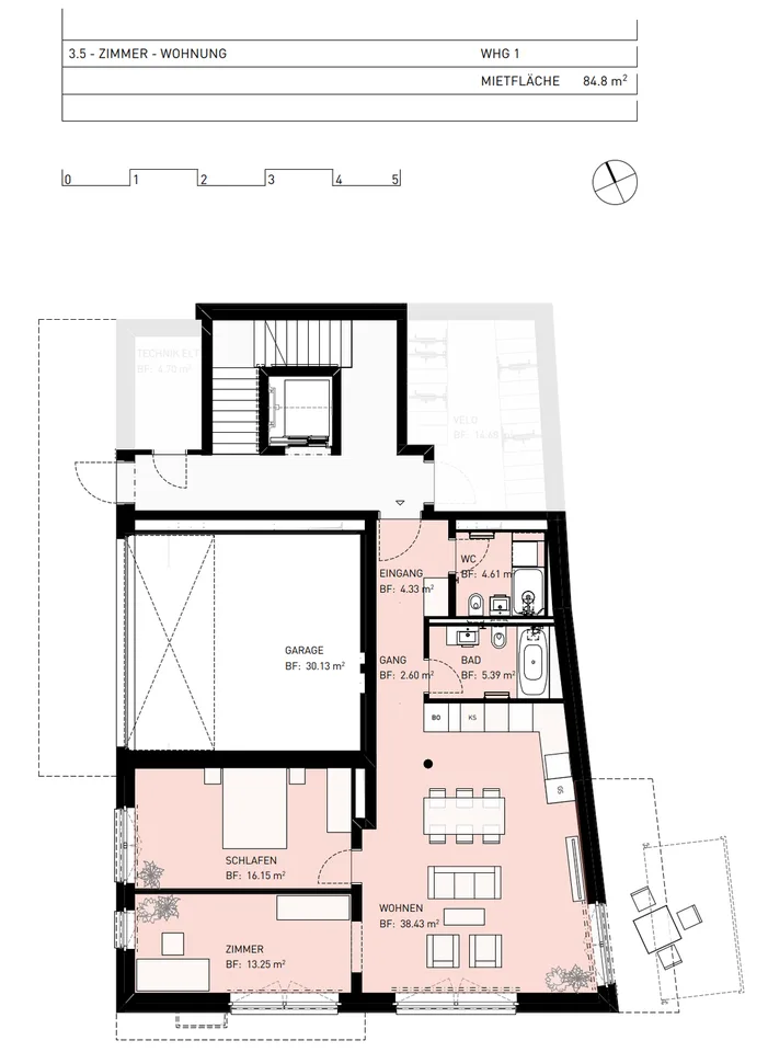 Exclusive 3.5-room rental apartment in Zürich-Höngg with panoramic view