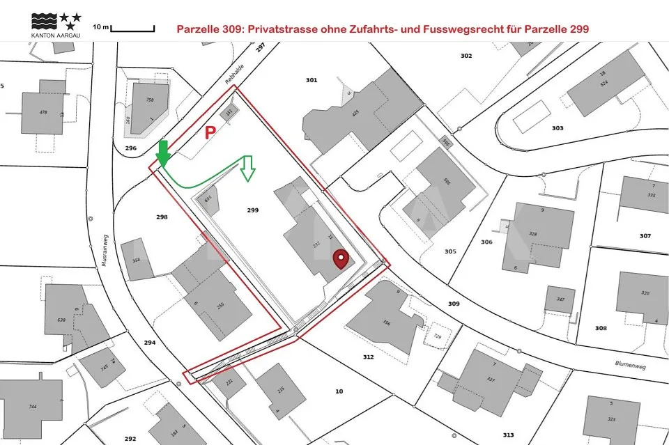 Bauland, 1'343 m², Bauzone W2A, Villen-Hanglage, unverbaubare Weitsicht, nahe A1 und Aarau – Foto 6 von 9