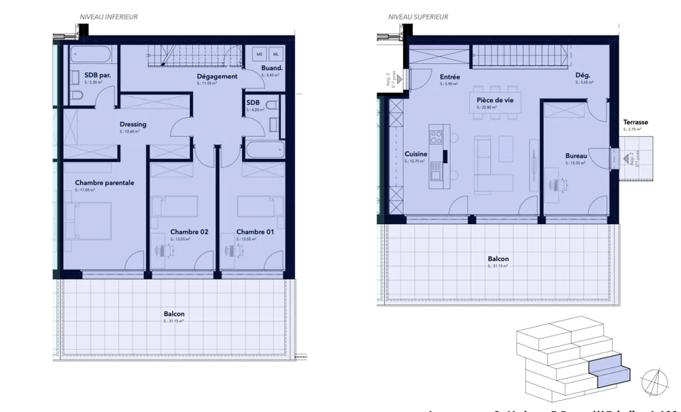 Lot A2 - Appartement 4.5 pcs Duplex en terrasse – Foto 11 von 11