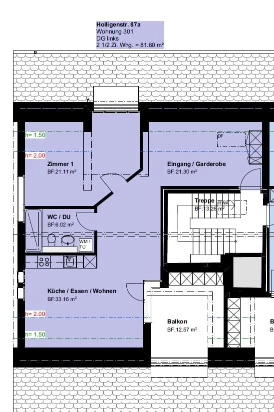 ERSTVERMIETUNG exlusive 2½-Zimmer-Dach-WHG im Holligen-Quartier – Foto 4 von 4