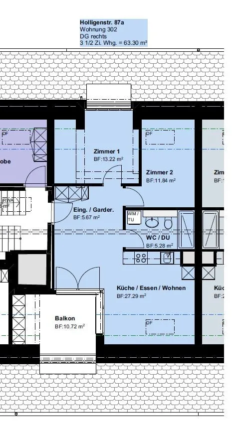 "ERSTVERMIETUNG exlusive 3½-Zimmer-Dach-WHG im Holligen-Quartier" – Foto 4 von 4