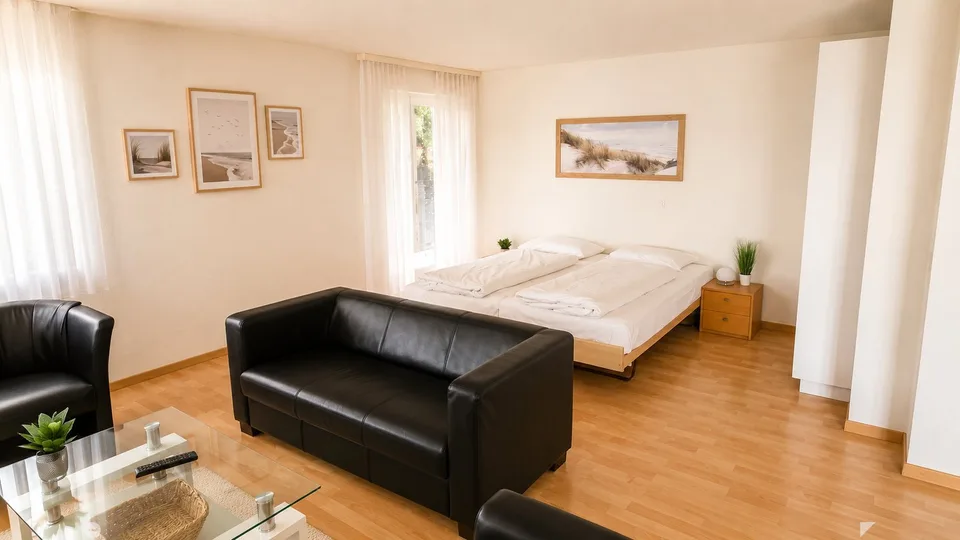 Möbliert wohnen im Herzen von Biel – 40 m², Balkon, Klima & Sauna – Foto 5 von 14