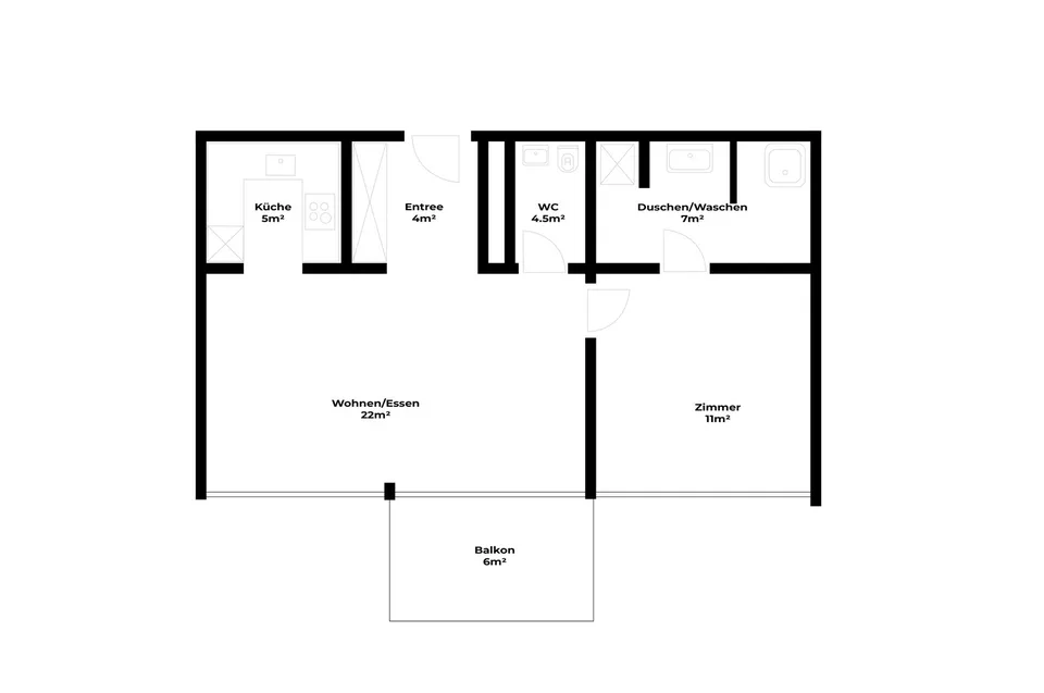 Möblierte 2.5-Zimmer-Wohnung mit Balkon und Seesicht in Zug