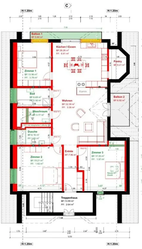 Votre maison spacieuse : appartement de 5,5 pièces rénové de manière rêveuse