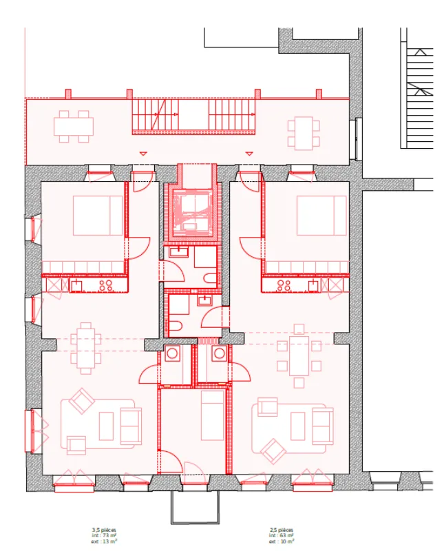 Corgémont, magnifique appartement de 2.5 pièces, ascenseur, balcon
