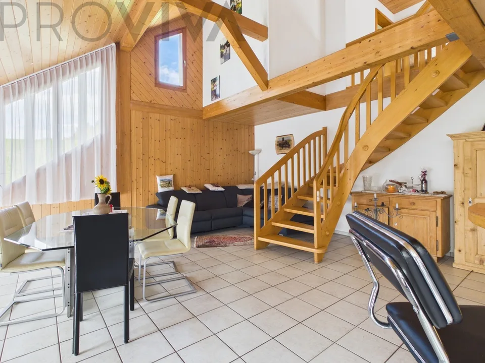 Moderne, spacieuse et sur deux étages avec un coin salon confortable