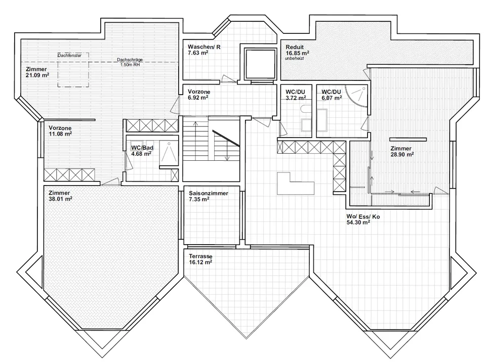 4.5-room attic apartment (190 m2) with magnificent lake view – photo 10 of 10