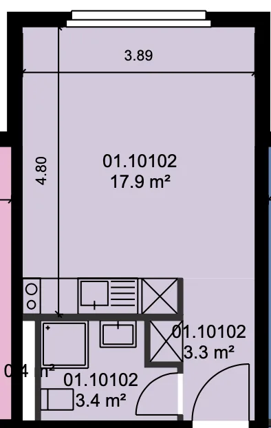 Modern 1-room apartment