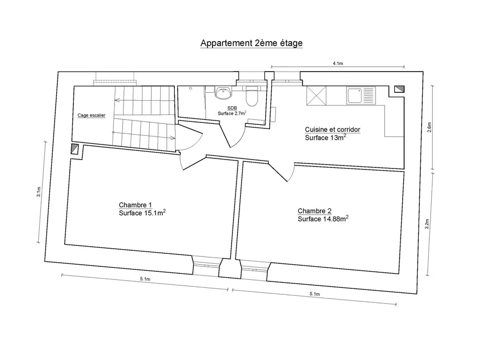 Appartement 2 pièces lumineux et rénové !