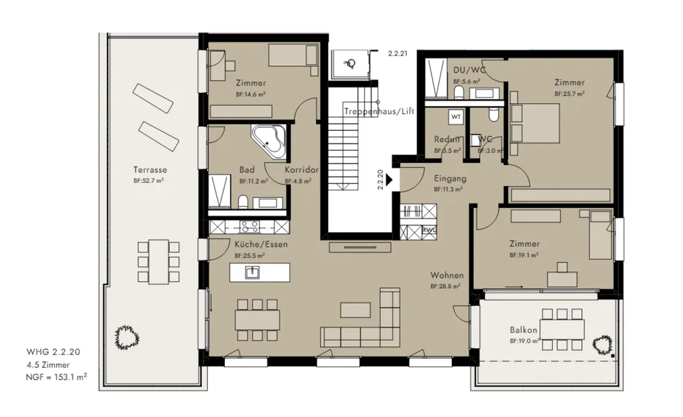 After First Occupancy - Modern 4.5-Room Attic Apartment in the Heart of Uffikon