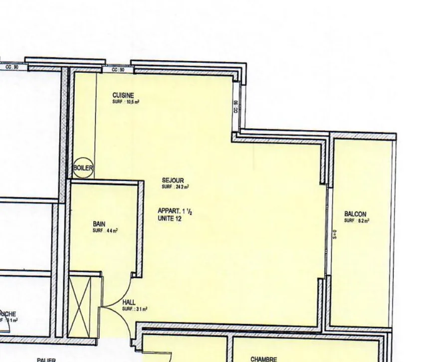 COURTEPIN 1,5 PCES DE 47.2M², BALCON COUVERT, PARKING SOUTERRAIN, CAVE – photo 7 sur 7