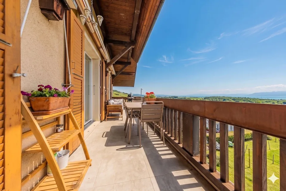 Splendid duplex of 6.5 rooms in attic - View of Mont Blanc - 10 minutes from Nyon