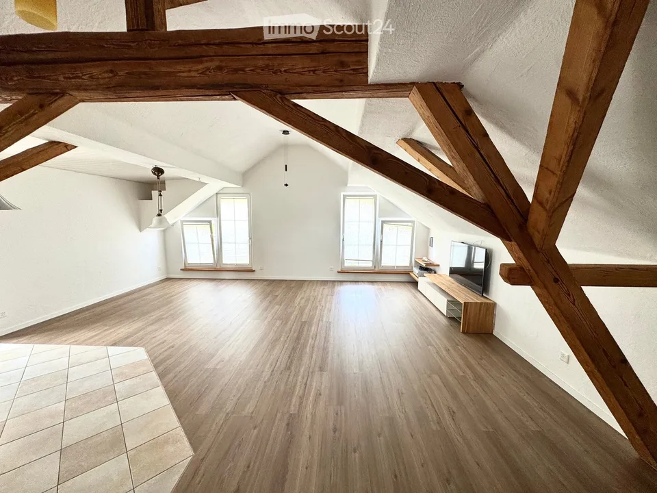 Appartamento mansardato luminoso di 3 locali con carattere loft e vista panoramica