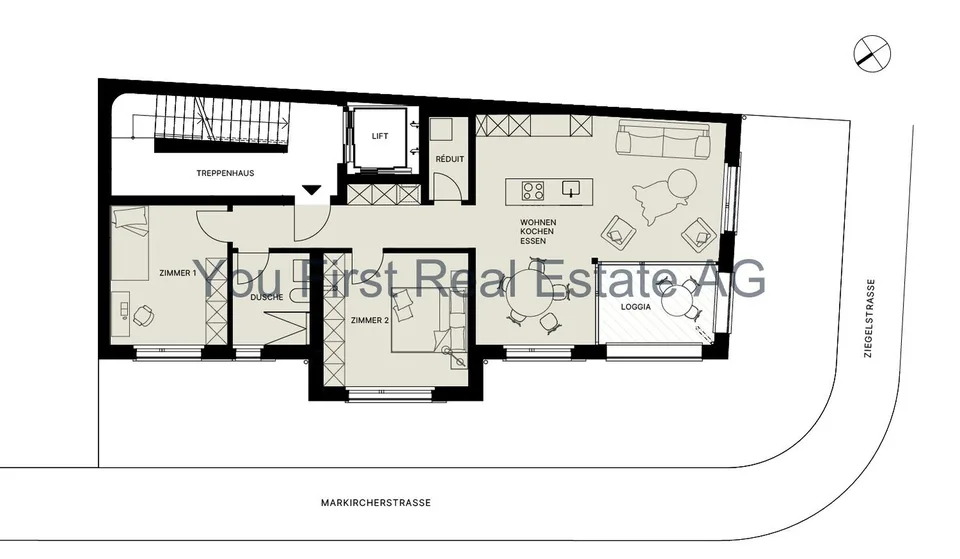 Wohnung W02 3.5-Zimmer Geschosswohnung mit Loggia – Foto 9 von 9