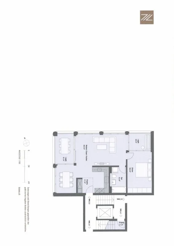 LUXURIÖSE 2,5 ZI-WOHNUNG IM 3. OG MIT 2 LOGGIAS IN BINNINGEN