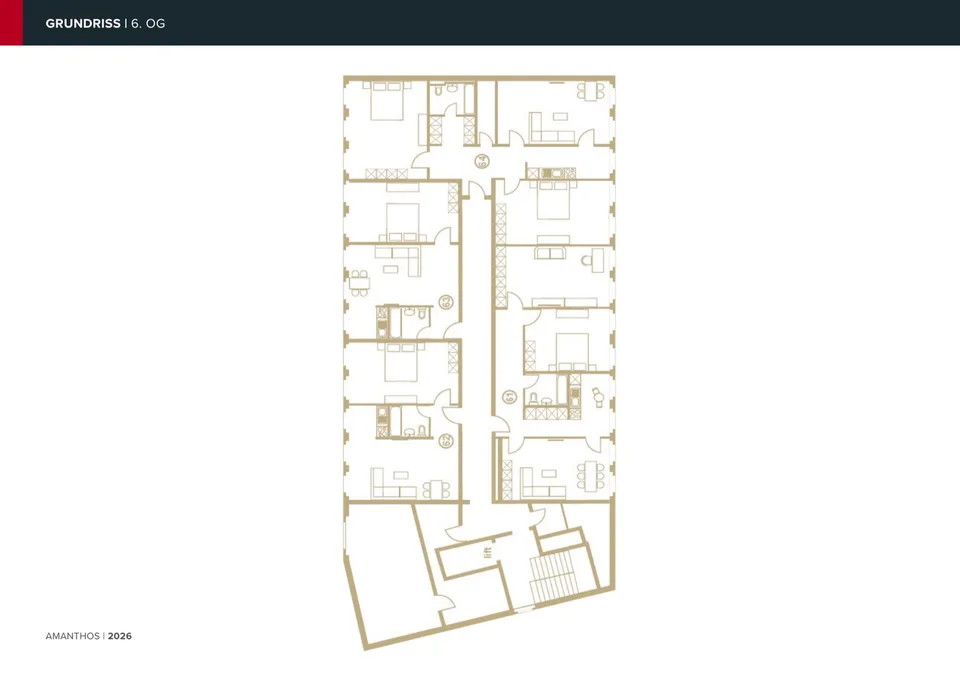 Möblierte 3.5-Zimmer-Wohnung, 54.6 m2, 6. Stock, NK inklusive, CHF 1'130